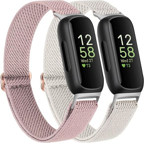 2 Pack Elastic Bands for Fitbit Inspire 3 Bands Women Men, Soft Adjustable Stretchy Nylon Loop Strap Replacement Wristband for Fitbit Inspire 3/Inspire 2/Inspire HR/Inspire in Saudi Arabia