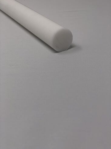 Nylon 6/6 Plastic Round Rod 1 5/8" Diameter, 12" Length - White Color in Kuwait