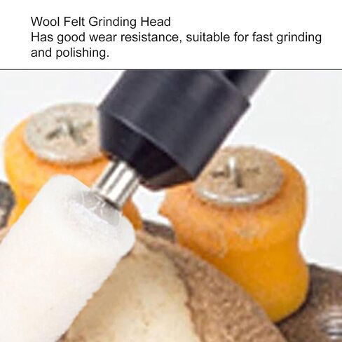 100Pcs Wool Felt Polishing Head Set, Tapered and Cylindl ing Wheel Kit, iency Polishing Wheel for Wood Pla Aluminum Iron Copper Steel, Compatible with in Kuwait