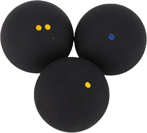 Squash Ball Combo Set, 3Pcs Single Blue Dot Single Yellow Dot Double Yellow, Professional Training Practice Squash Balls for Indoor Game in Kuwait