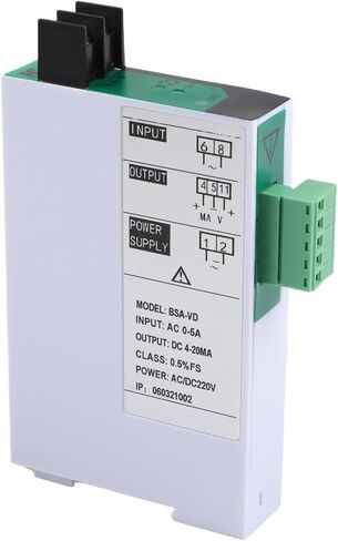 FABULETTA AC Current Transmitter 0-5A to 4-20mA with 0.5% Accuracy for Industrial Automation and Control Systems, Plastic Housing, Fast Response ≤400ms, White in Saudi Arabia