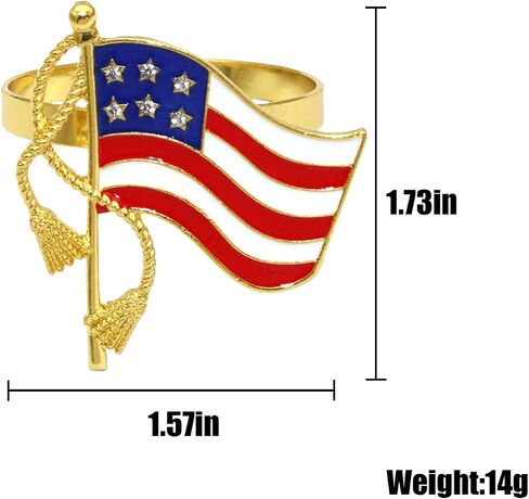 4th of July Napkin Rings 12Pcs, Patriotic Napkin Ring Holders for Independence Day Party Tableware, American Flag Dinning Table Parties Supplies, Wedding Decorations in Saudi Arabia