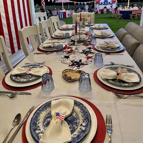 4th of July Napkin Rings 12Pcs, Patriotic Napkin Ring Holders for Independence Day Party Tableware, American Flag Dinning Table Parties Supplies, Wedding Decorations in Saudi Arabia