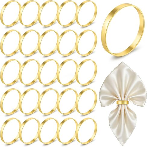 200pcs Gold Napkin Rings Bulk,FACULX Round Gold Metal Napkin Buckles Suitable for Dining Tables,Parties, Everyday Use,Weddings,Banquets,Kitchens,Valentine's Day,and Table Settings in Saudi Arabia