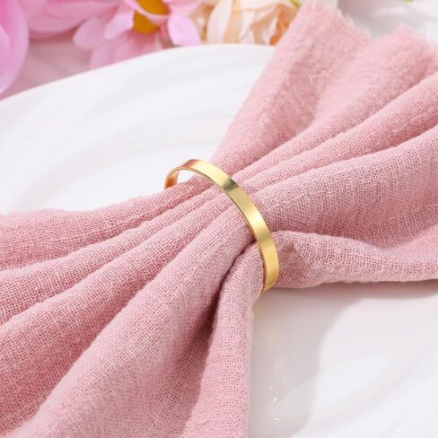 100 Pcs Gold Napkin Rings, Metal Napkin Ring Napkins Holders Buckles, Stylish Napkins Ring Bulk for Table Settings Family Dinner Wedding Christmas Easter Party Dinner Table, Shiny Tables Decor in Saudi Arabia
