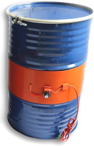 Industrial Metal Oil Drum Heater with Adjustable Thermostat, 800W Silicone Heat Pad for 20L Barrels, 220V/110V, Temperature Range 30℃-130℃, Ideal for Factory Use in Kuwait