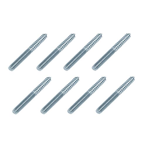 8pcs M10 Hanger Bolts Length 50mm(1.97") Double Headed Bolts Self-Tapping Screw Double Screw Threaded Rods Bolt Wood Dowel Screw for Wood Joint Furniture Legs in Kuwait