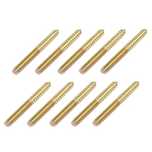 10pcs M6 Hanger Bolts Length 30mm(1.18") Double Headed Bolts Self-Tapping Screw Double Screw Threaded Rods Bolt Wood Dowel Screw for Wood Joint Furniture Legs in Kuwait