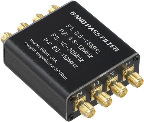 Radio Pre-Filter with 4-Pass Bandpass Filter BPF 06A 1Hz-300MHz 50 Ohm Aluminum Shell Compatible with Malachite Radio for sma Socket Reduces Medium Wave Short Wave FM Size 48.5x45x18mm Black in Saudi Arabia