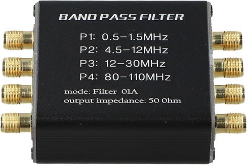 Radio Pre-Filter with 4-Pass Bandpass Filter BPF 06A 1Hz-300MHz 50 Ohm Aluminum Shell Compatible with Malachite Radio for sma Socket Reduces Medium Wave Short Wave FM Size 48.5x45x18mm Black in Saudi Arabia