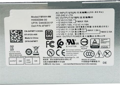 1pc for 3046 3040 3050 5050 MT G5 5090 XPS 8940 Power Supply 6+4PIN H460EBM-00 D460E001P CN-04FWF7 04FWF7 4FWF7 in Kuwait