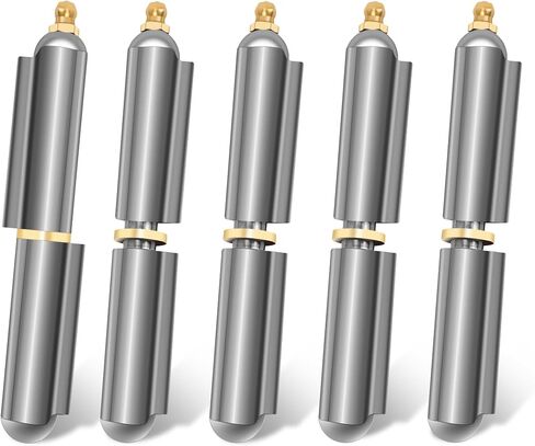 5PCS 3" Bullet Hinges, Coldairsoap Weld On BBQ Smoker Bullet Heavy Duty Carbon Steel Weldable Barrel Hinges for Door, Metal Gate, BBQ Smoker Pits, Steel (3 inch) in Kuwait