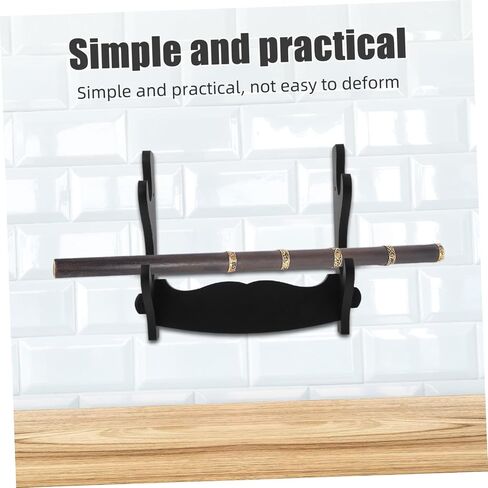 Wooden Wall-mounted Flute Display Stand, 2-tier Black Recorder and Flute Holder Rack for Musical Instrument Organization and Home Decor in Kuwait