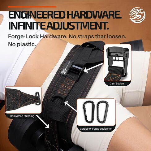 DAY-X Hip Thrust Belt for Dumbbells, Kettlebells & Plates Tested Up to 300 lbs - 3-Mode Hip Thrust + Dip Belt + Squat Yoke - Heavy Duty Glute Workout Equipment - Booty Belt for Home & Gym - DAYCrafterGear in Kuwait