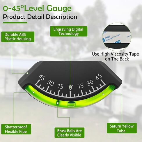 2-Pack Level Gauge for RV, Bubble, Trailer, Car Inclinometer Gauge, Trailer Leveling, Alternative with Wide Angle Range (45) in Kuwait