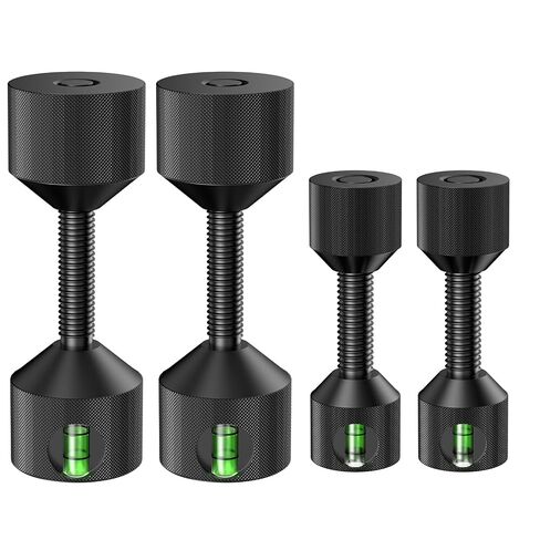 BURMONG 4 Pcs Flange Two Hole Pin - 1-1/8" Two Hole Alignment Pins & 1-5/8" Detachable Flange Double Hole Pins Built-in Level Aluminum 2 Hole Flange Alignment Pin with Anodized Oxide Black Finish in Saudi Arabia