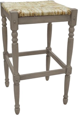 29.25 x 16.5 x 16.5 in. Natural & Gray Backless Bar Height Chair with Footrest in Kuwait