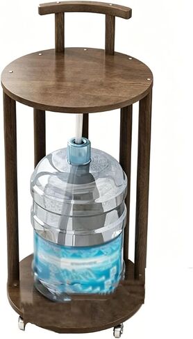 Double-Layer Movable Water Bottle Rack,Solid Wood Purified Water Storage Rack,can Hold up to 100 Kg,Suitable for Various Sizes of Bottled Water,75x40x40cm in Kuwait