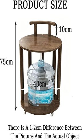 Double-Layer Movable Water Bottle Rack,Solid Wood Purified Water Storage Rack,can Hold up to 100 Kg,Suitable for Various Sizes of Bottled Water,75x40x40cm in Kuwait