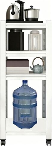 4-Tier Movable Bucket Rack,Bottled Water Storage Rack,Steel Plate with a 200kg Load Capacity,Suitable for Homes/Offices/Space-Confined Locations(50x30x118cm) in Kuwait