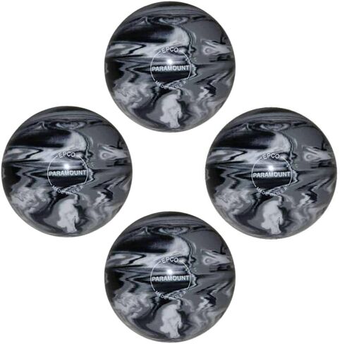 BuyBocceBalls - EPCO Candlepin Bowling Balls - Marbleized - Black, White & Grey - 4 Balls - Made in USA in Kuwait