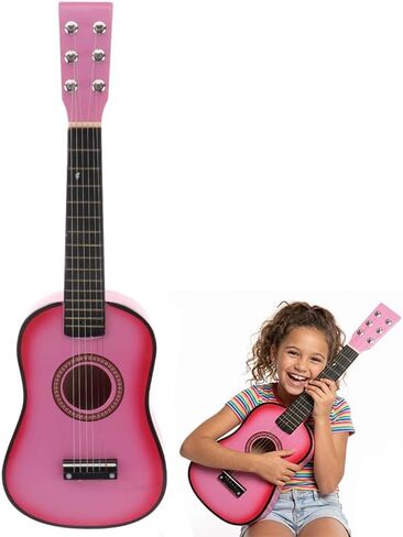 Toddmomy 23.11 Inch Beginner Guitar 6-String Folk Acoustic Guitar for Kids Basswood Music Instrument for Learning Pink Acoustic Toy for Girls 1 Pack in Saudi Arabia