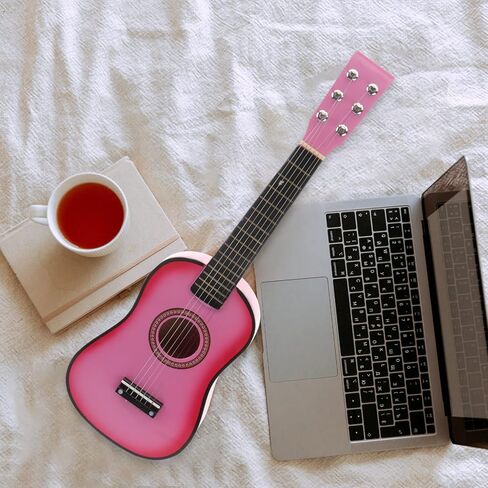Toddmomy 23.11 Inch Beginner Guitar 6-String Folk Acoustic Guitar for Kids Basswood Music Instrument for Learning Pink Acoustic Toy for Girls 1 Pack in Saudi Arabia