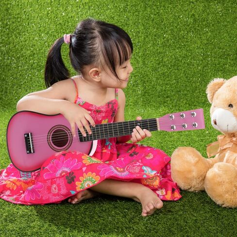 Toddmomy 23.11 Inch Beginner Guitar 6-String Folk Acoustic Guitar for Kids Basswood Music Instrument for Learning Pink Acoustic Toy for Girls 1 Pack in Saudi Arabia