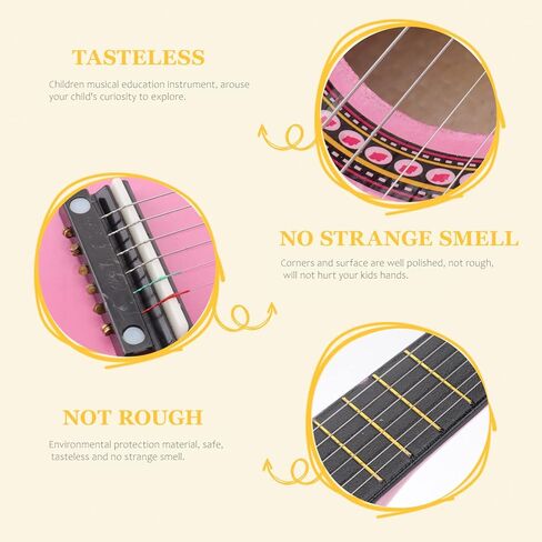 Toddmomy 23.11 Inch Beginner Guitar 6-String Folk Acoustic Guitar for Kids Basswood Music Instrument for Learning Pink Acoustic Toy for Girls 1 Pack in Saudi Arabia