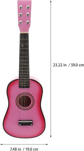 Toddmomy 23.11 Inch Beginner Guitar 6-String Folk Acoustic Guitar for Kids Basswood Music Instrument for Learning Pink Acoustic Toy for Girls 1 Pack in Saudi Arabia
