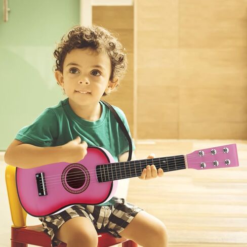Toddmomy 23.11 Inch Beginner Guitar 6-String Folk Acoustic Guitar for Kids Basswood Music Instrument for Learning Pink Acoustic Toy for Girls 1 Pack in Saudi Arabia