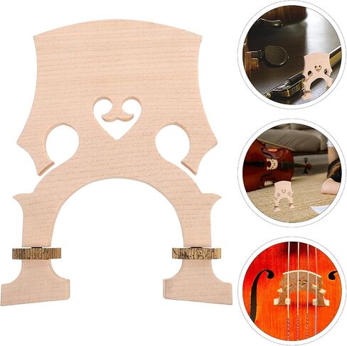 TOYANDONA Adjustable Maple Cello Bridge for 3/4 Size Cello Low and Tall European Bridge Options Maple Wood Instrument Accessory for School Orchestras Practice and Performance in Kuwait