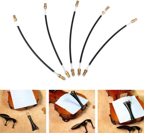 5Pcs Violin Tailpiece Tail Gut with Brass Screw – Nylon Tailgut Tail Gut Tailcord Non slip Tail Gut for 3/4 4/4 Violin String Accessory in Kuwait
