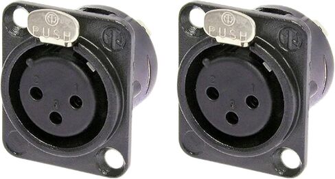 (عبوتان) حامل لوحة من النوع NEUTRIK NC3FD-L-B-1 3-PIN XLR أنثى من النوع D - أسود مع ذهبي in Kuwait