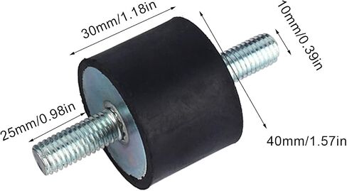 4 قطع M10 × 40 × 30 مم حوامل عازلة مطاطية، ممتص صدمات مزدوج، قوة ربط 40 جيجا/سم²، استطالة شد 300-400% - حوامل شديدة التحمل مضادة للاهتزاز للمضخة والمولد والمحرك والمحرك in Kuwait