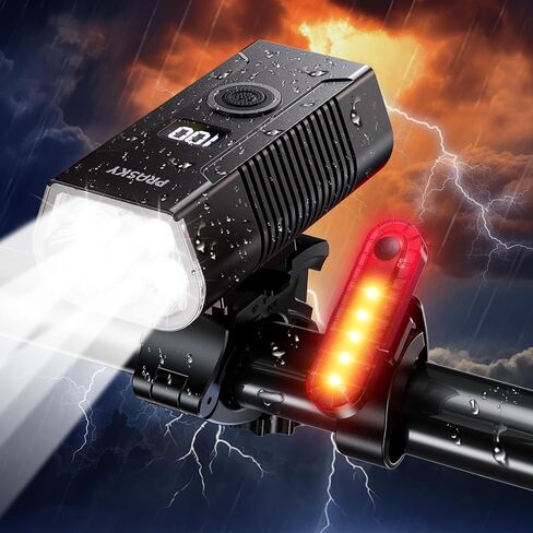 LED Bike Lights for Night Riding, USB Rechargeable Bicycle Headlight, 2025 New Aluminum Alloy Waterproof Bicycle Lights, 6+4 Modes for Adult Kids Road Cycling (Black) in Kuwait