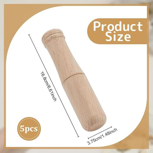 OLYCRAFT 5Pcs 6.6 Inch Wooden Carving Mallet Hammer Small Beech Wooden Hammer 3.9-Ounce Woodworking Mallet Hammers Solid Beechwood Hammers Hand Tool for Carving and Punching DIY Crafts in Kuwait