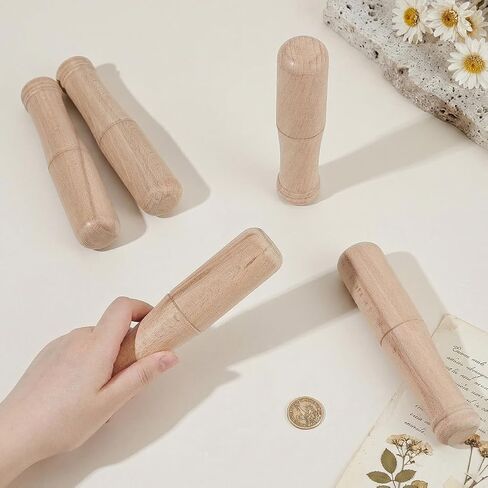 OLYCRAFT 5Pcs 6.6 Inch Wooden Carving Mallet Hammer Small Beech Wooden Hammer 3.9-Ounce Woodworking Mallet Hammers Solid Beechwood Hammers Hand Tool for Carving and Punching DIY Crafts in Kuwait