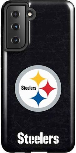 حافظة هاتف Skinit Pro متوافقة مع هاتف Galaxy S21 5G - تصميم سلسلة الأداء الأسود المرخص رسميًا من NFL Pittsburgh Steelers in Kuwait