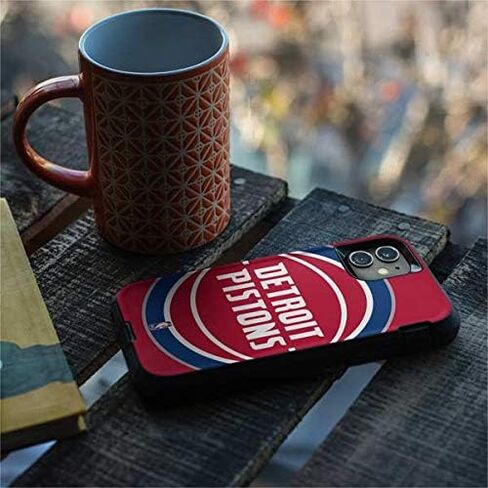 ملصق Skinit متوافق مع حافظة OtterBox Defender iPhone 11 - تصميم شعار كبير مرخص رسميًا من NBA Detroit Pistons in Kuwait