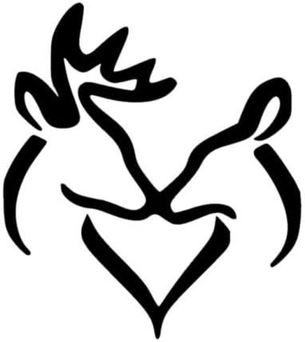 Buck Doe Vinyl Decal Window Sticker Car Graphic Heart Love Hunting Truck Sign , Die cut vinyl decal for windows, cars, trucks, tool boxes, laptops, MacBook - virtually any hard, smooth surface in Kuwait