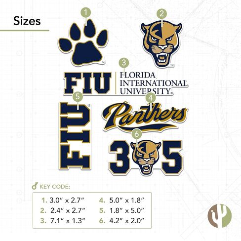 Desert Cactus Florida International University Sticker Panthers FIU Vinyl Decals Laptop Water Bottle Car Scrapbook T2 (Type 2-2) in Saudi Arabia