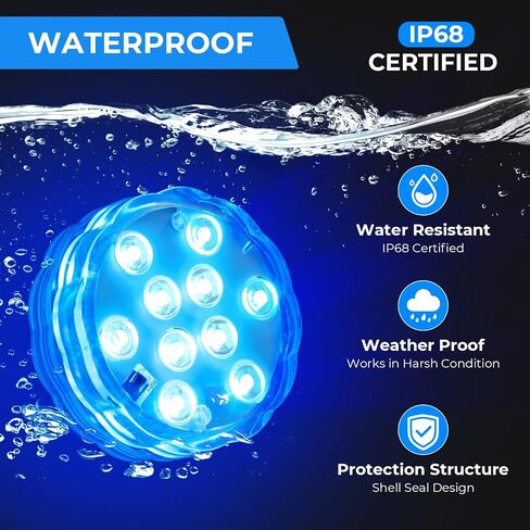 أضواء القارب القابلة لإعادة الشحن من Seaponer - مصابيح LED مقاومة للماء IPX8 مع جهاز تحكم عن بعد، RGB متعدد 25 لونًا، للأضواء الداخلية على سطح السفينة، قارب صيد الكاياك البط جون باس، 4 عبوات in Kuwait
