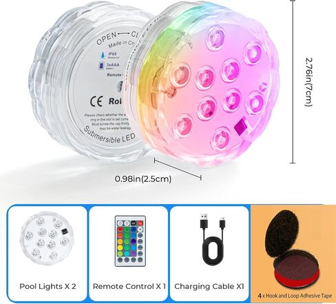 أضواء القارب القابلة لإعادة الشحن من Seaponer - مصابيح LED مقاومة للماء IPX8 مع جهاز تحكم عن بعد، RGB متعدد 25 لونًا، للأضواء الداخلية على سطح السفينة، قارب صيد الكاياك البط جون باس، 4 عبوات in Kuwait