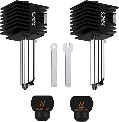 2 Pack 0.2mm Hardened Steel Nozzle Hotend Kit for Bambu Lab A1 & A1 Mini | High Temperature Upgrade Replacement, 3D Printer, Includes Silicone Socks, Extruder Assembly Accessories in Kuwait