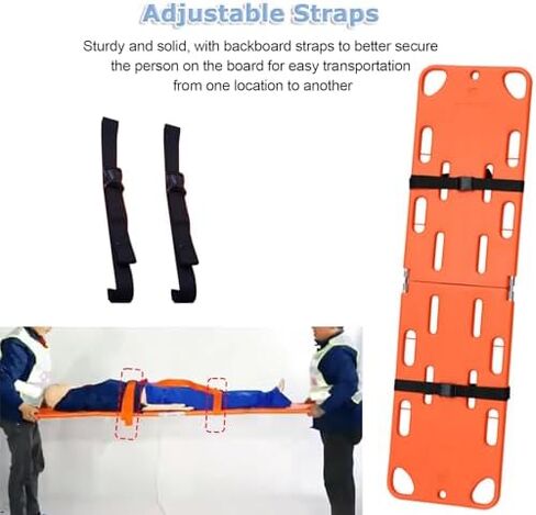 Portable Stretcher-Emergency Rescue Scoop Stretcher - Portable Spine Immobilization Board for First Responders and Medical Use,（Orange,Length 6.1ft/187cm/73.6in） in Kuwait