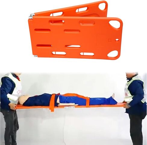 Portable Stretcher-Emergency Rescue Scoop Stretcher - Portable Spine Immobilization Board for First Responders and Medical Use,（Orange,Length 6.1ft/187cm/73.6in） in Kuwait