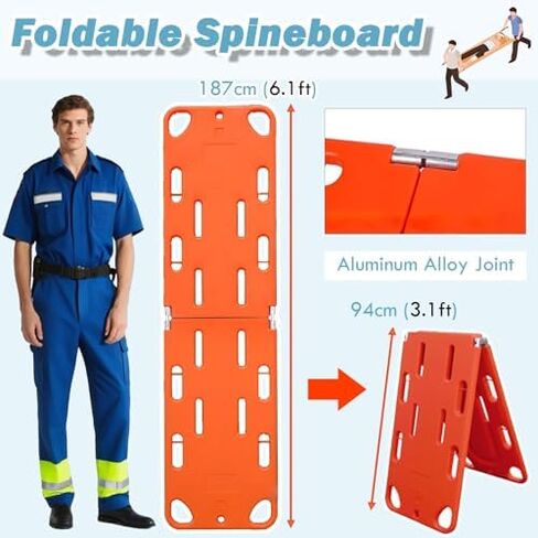 Portable Stretcher-Emergency Rescue Floating Spine Board Stretcher for Water Rescue, Portable Life-Saving Equipment for Pools and Seaside,（Orange） in Kuwait