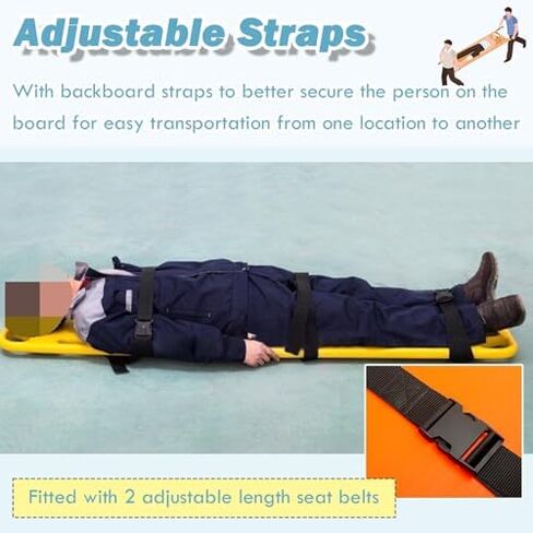 Portable Stretcher-Emergency Rescue Floating Spine Board Stretcher for Water Rescue, Portable Life-Saving Equipment for Pools and Seaside,（Orange） in Kuwait