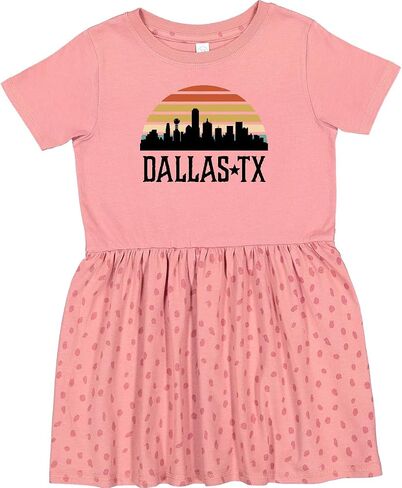 inktastic Dallas Texas Skyline Vintage Toddler Dress in Kuwait